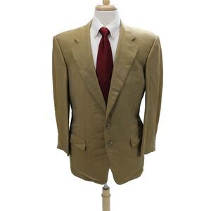 Ermenegildo Zegna Mens Brown Check Suit Jacket Rayon Bemberg Size 50